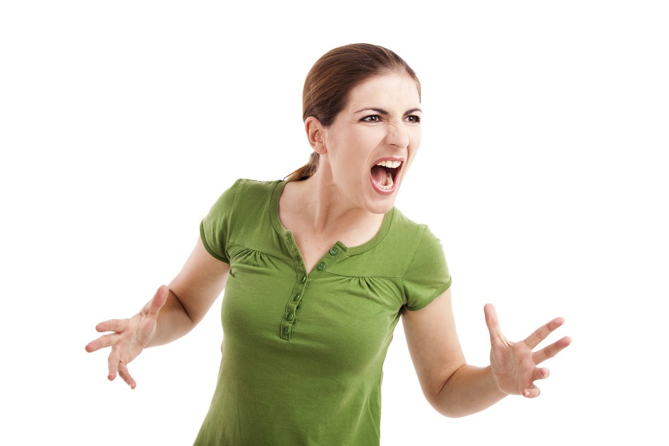 Woman yelling